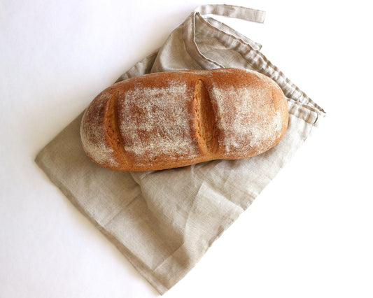 Bewusste Lagerung und dabei die Welt verbessern, mit dem Brotbeutel aus Bio-Leinen
