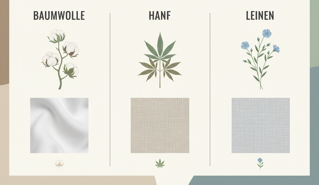 „Welches Material passt zu dir? Bio-Baumwolle vs. Hanf vs. Leinen“